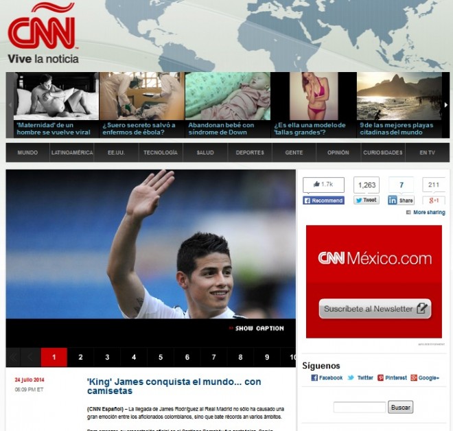 Camisetas James Rodriguez CNN Record falso euromericas