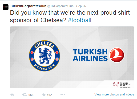 Turkish Airlines Chelsea FC Twitter