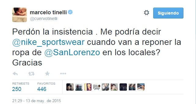 Tinelli Nike San Lorenzo Twitter