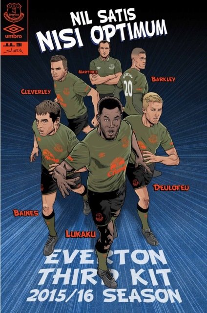 Camiseta Alternativa Umbro Everton 2015-16 - Comic